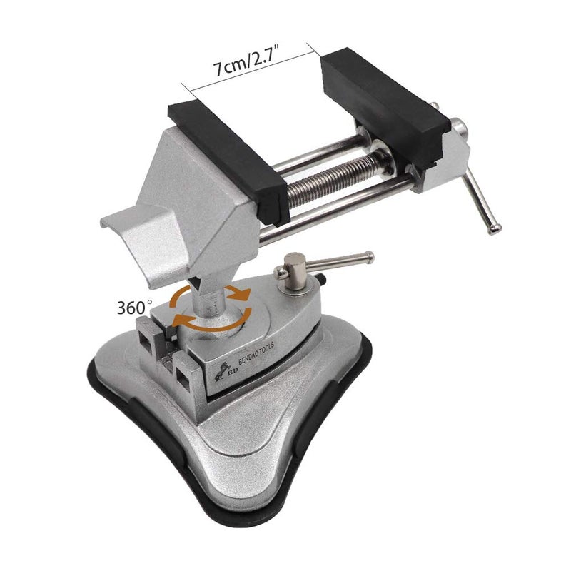 MUDUOBAN Mini Vacuum Base Vise Portable with 360Â°Swiveling Head and Powerful Suction Multi-Angle Pivoting Small Vice - Image 3
